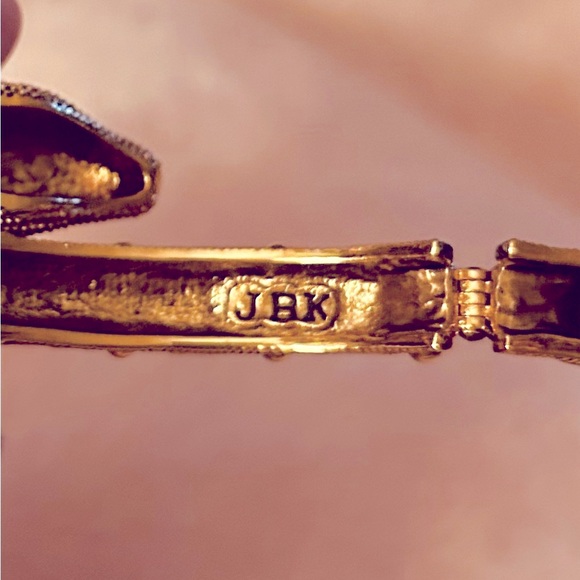 JBK Jackie Kennedy Gold & Sapphire Rams Head Clamper Bracelet - Picture 5 of 16